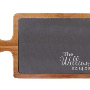 Personalized Acacia and Slate Cutting Board. 9 Engraving Options. 2 Sizes. Custom Wedding Gift For Couple, Newlyweds, Anniversary. Closing Gift. Realtor Gift. Engraved Slate/Acacia Cutting Board