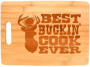 best buckin' cook ever funny country kitchen décor hunting big rectangle bamboo cutting board bamboo