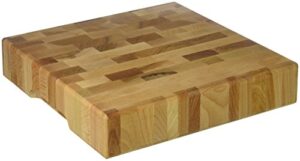 labell boards maple end grain butcher block with rubber feet, 10x10x2'', l10102