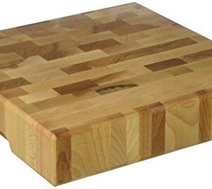 Labell Boards Maple End Grain Butcher Block with Rubber Feet, 10x10x2'', L10102