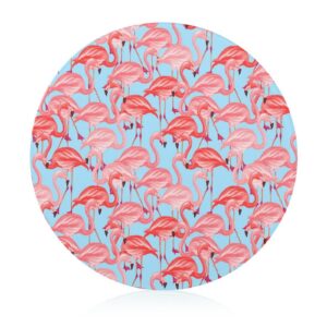 tropical pink flamingo glass cutting board round kitchen decorative chopping blocks mats food tray for men women