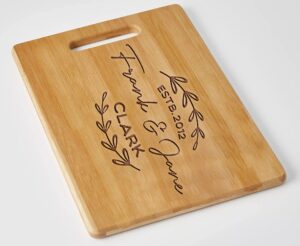 personalized mr and mrs cutting board wedding gift for couple custom arched bamboo cutting board housewarming gifts