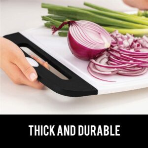 Gorilla Grip Cutting Board Set of 3 and Vegetable Peeler, Both in Black Color, Cutting Boards are Dishwasher Safe, Peeler Has Swivel Blade,