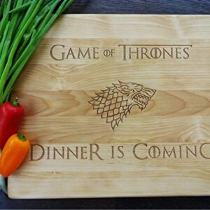 Algis Crafts | Chopping Board - DINNER IS COMING | Wedding Gifts for Couples, Anniversary Gift, First Home Gift | Handmade Birthday Gift | Laser Engraved Cutting Board