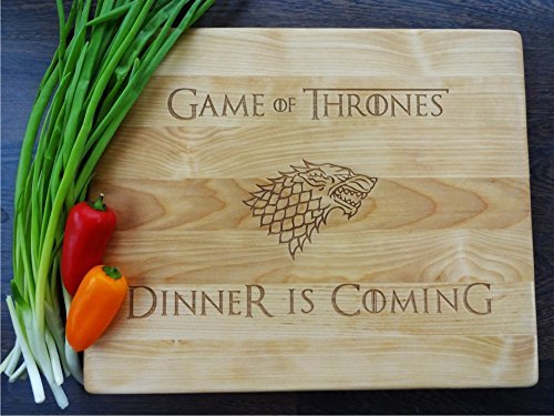 Algis Crafts | Chopping Board - DINNER IS COMING | Wedding Gifts for Couples, Anniversary Gift, First Home Gift | Handmade Birthday Gift | Laser Engraved Cutting Board