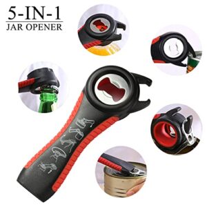 YAOGNAHS Jar Opener Multi Function Bottle Opener Kit Can Opener with Non Slip Gripper Pad