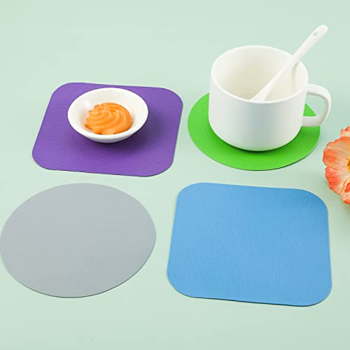 4pcs Jar Gripper Pads, Multifunctional Rubber Jar Gripper Pad Jar Opener Grippers Kitchen Coaster for Elderly Suffering from Arthritis Children Women Weak Hands (4 Colors)