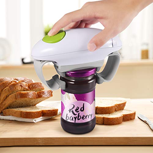 Powerful Torque Electric Jar Opener Automatic Opens Almost Size Lid, Automatic Jar Opener Tool with A Simple Button, Kitchen Gadget for Arthritic Weak Hands, Seniors