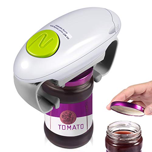 Powerful Torque Electric Jar Opener Automatic Opens Almost Size Lid, Automatic Jar Opener Tool with A Simple Button, Kitchen Gadget for Arthritic Weak Hands, Seniors