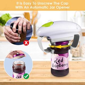 Powerful Torque Electric Jar Opener Automatic Opens Almost Size Lid, Automatic Jar Opener Tool with A Simple Button, Kitchen Gadget for Arthritic Weak Hands, Seniors