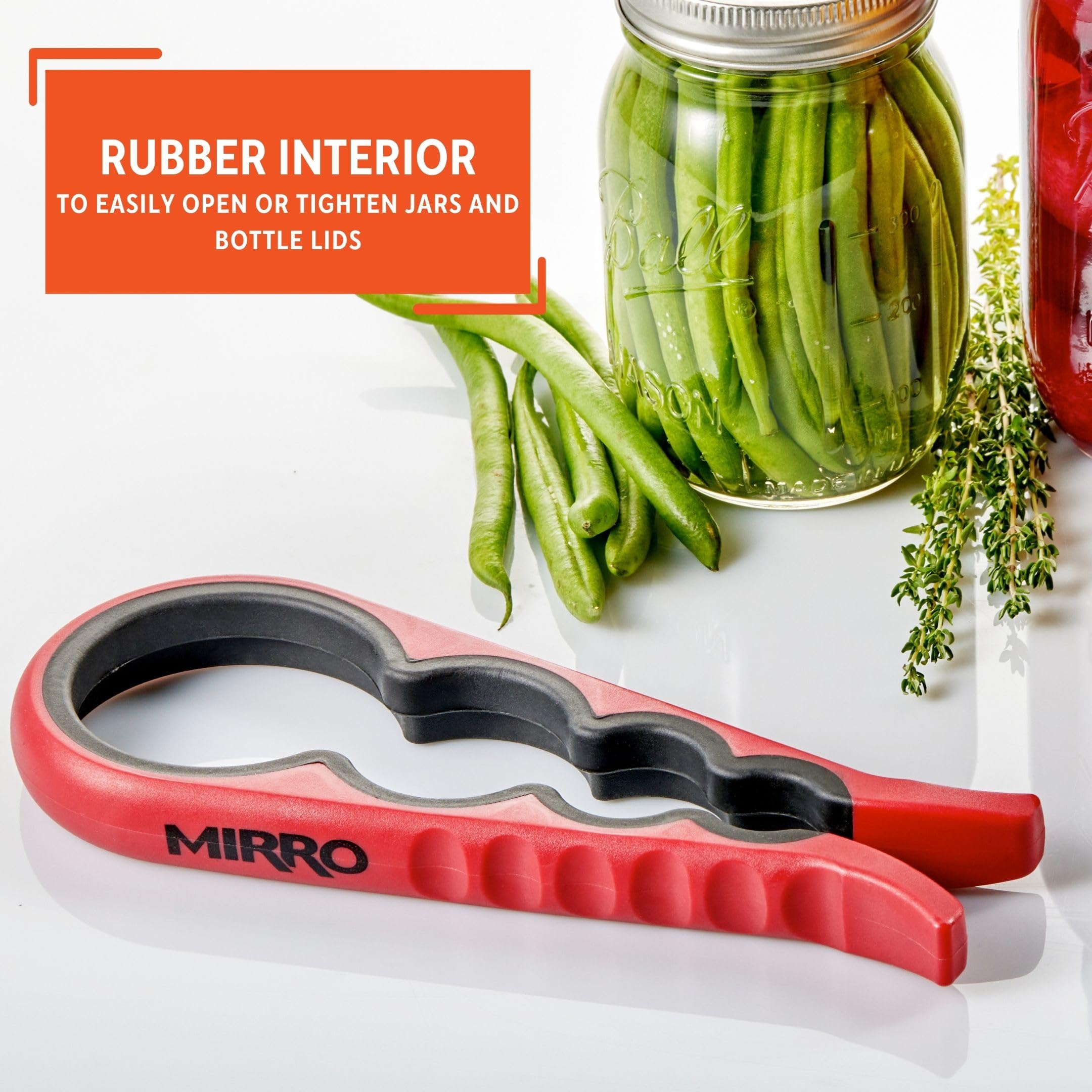 Mirro 4-Hole Silicone Folded Red Canning Jar and Bottle Opener MIR 11306