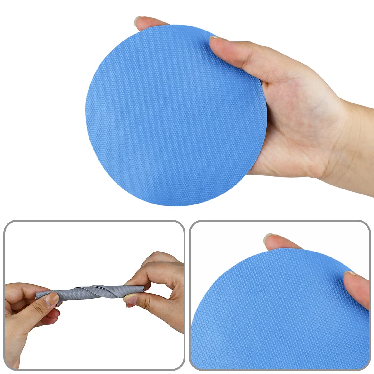 8 Pcs Reusable Jar Opener Gripper Pads Rubber Jar Opener Gripper Pads Multi-function Jar Opener for Elderly People with Arthritis and Weak hands (Blue, Gray)