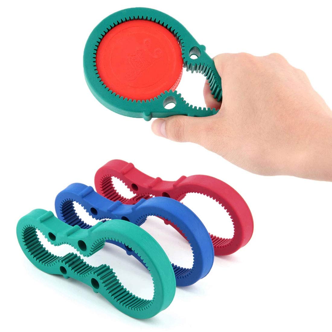 Parts Express 3in1 Container Bottle Jar Lid Can Opener Hand Easy Twist Kitchen Tool Silicon Jar Opener Screw Cap Jar Bottle Wrench Red, Green, Blue Random color (Multicolored)