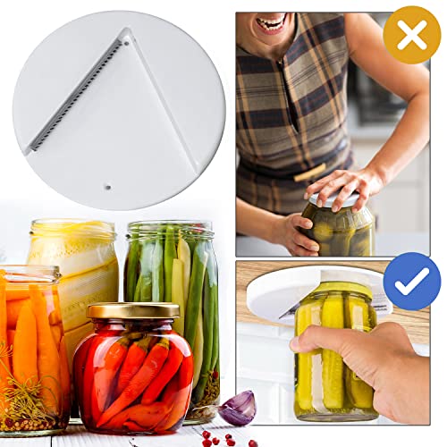 Jar Opener for Weak Hands -Single Hand Under Cabinet Lid and Bottle Opener Gripper Mason Jar Opener for Seniors with Arthritis Easy to Use