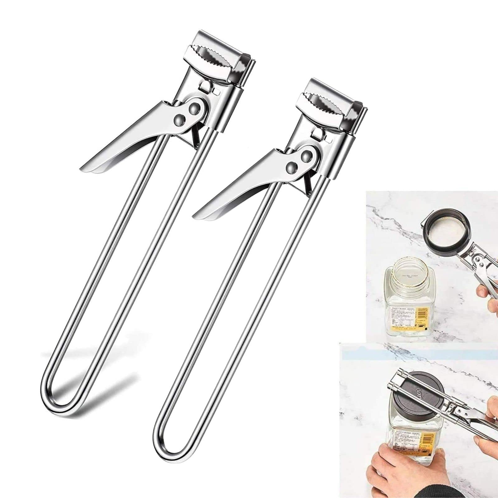 2PCS Master Jar Opener Adjustable Jar & Bottle Opener, Multifunctional Stainless Steel Manual Can Opener Jar Lid Gripper, Easy Open Adjustable Jar Opener