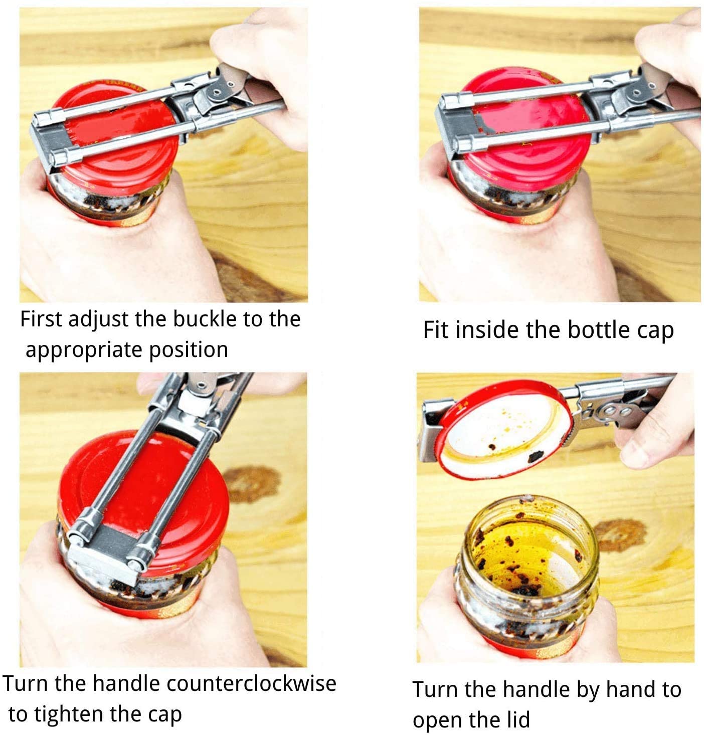 2PCS Master Jar Opener Adjustable Jar & Bottle Opener, Multifunctional Stainless Steel Manual Can Opener Jar Lid Gripper, Easy Open Adjustable Jar Opener