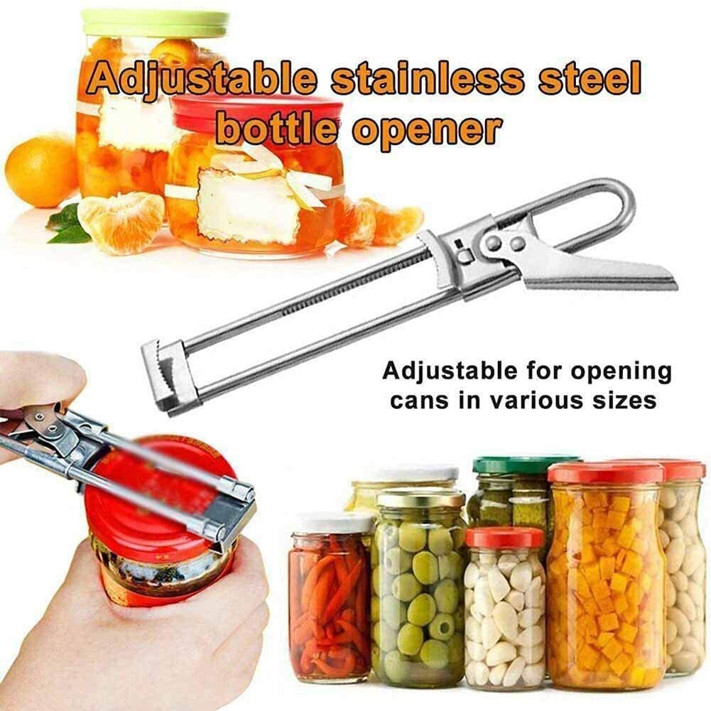 2PCS Master Jar Opener Adjustable Jar & Bottle Opener, Multifunctional Stainless Steel Manual Can Opener Jar Lid Gripper, Easy Open Adjustable Jar Opener