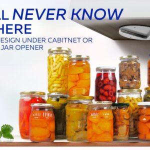 Under Cabinet Jar Lid & Bottle Opener, Made In USA - Opens Any Size Jar - Great for Arthritis - Perfect for Seniors & Weak Hands - Great Kitchen Tool for Weak Hands and Seniors with Arthritis, White