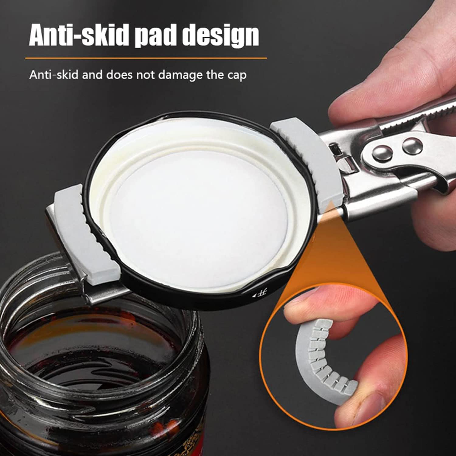 Warncode Jar Opener - 2023 NEW Adjustable Multifunctional Stainless Steel Can Opener, Jar Opener for Weak Hands,Longer Handheld Bottle Opener for Any-Size lids (7.7 in,1PC)