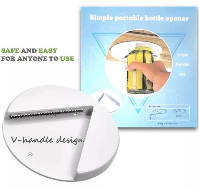 Mounted Under Cabinet Jar Opener for Weak Hands & Seniors - Single handed Jar/Bottle Opener. For any kind or size of Can or Jar. Easy Grip. Gadget for Home & Kitchen. Ideal Gift.