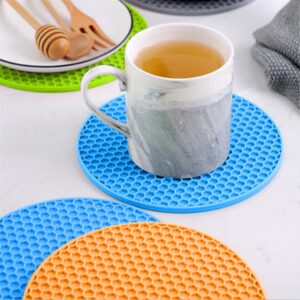 MMQ Silicone Trivet Mats 4 Pcs, Jar Opener Gripper Pads Multifunction Reusable Jar Opener Bottle Lid Openers Kitchen Coasters Heat Insulation Pads Fit Most Jars for Weak Hands (silicone)