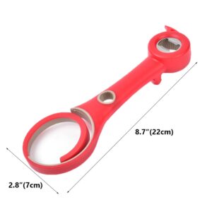 Muellery Multifunctional 6 in 1 Opener Jar Bottle Can Opener Comfort Easy To Use Home Multi Kitchen Tools Red CW00542Red