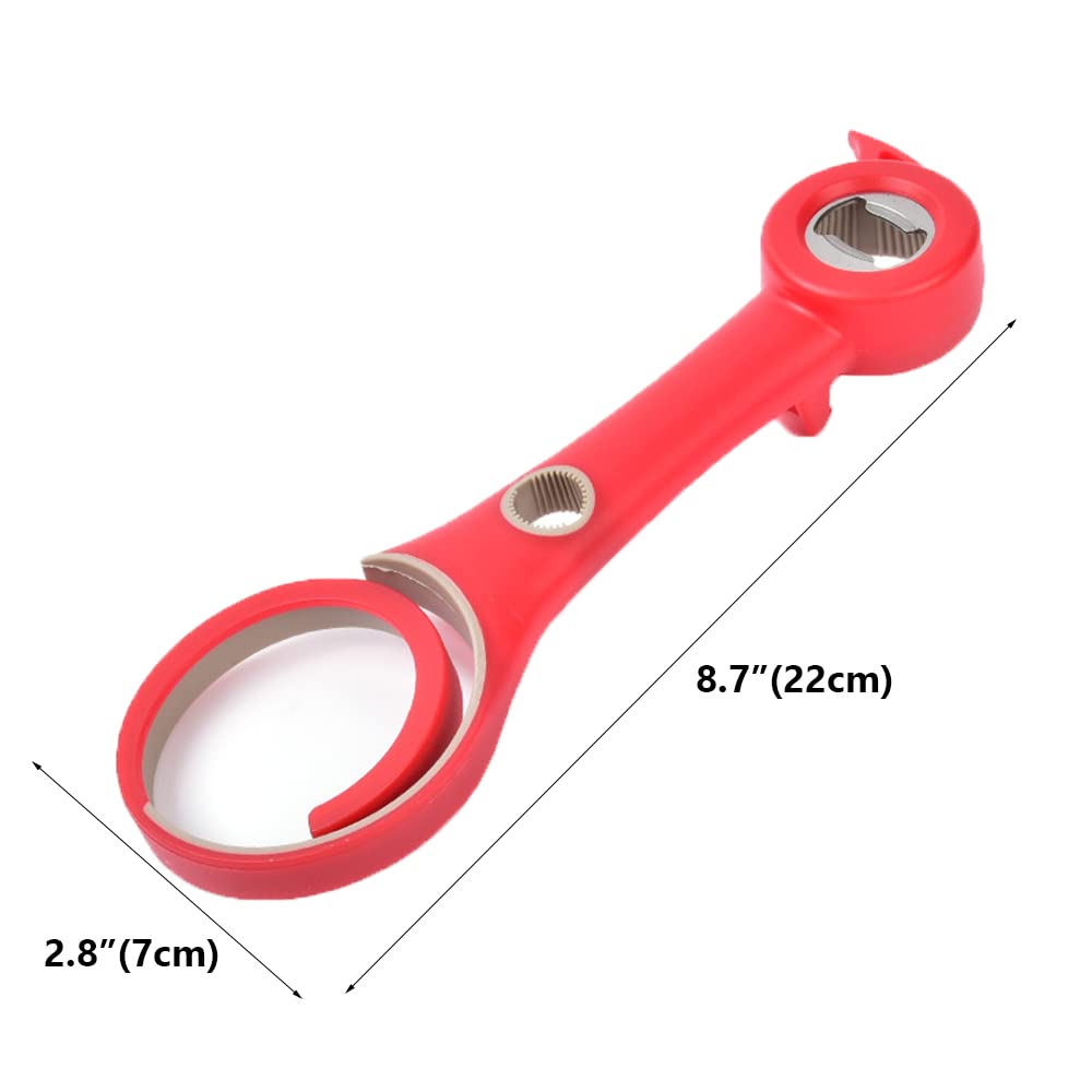 Muellery Multifunctional 6 in 1 Opener Jar Bottle Can Opener Comfort Easy To Use Home Multi Kitchen Tools Red CW00542Red