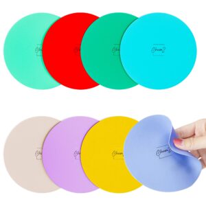 cheemz all new 8pcs macaron colours series silicone jar gripper pads - jar opener gripper pads for easy bottle lid opening - non slip and colorful jar lid openers - 4.9inches
