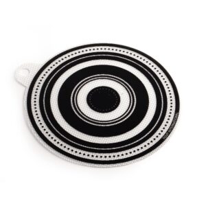 rsvp international silicone multi-purpose kitchen tool jar opener/non skid pad for mixing bowls, 6.5" round, black
