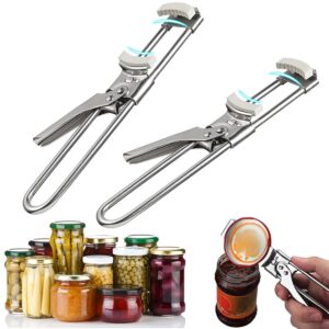 2 pcs 2023 new adjustable multifunctional stainless steel can opener, adjustable jar & bottle opener, manual jar jar opener gripper, jar opener for weak hands, jar bottle opener kitchen accessories