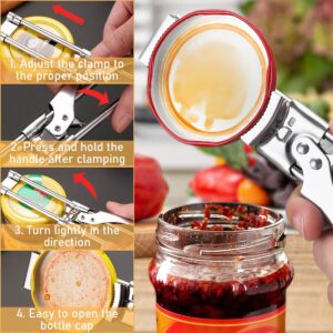 2 PCS 2023 New Adjustable Multifunctional Stainless Steel Can Opener, Adjustable Jar & Bottle Opener, Manual Jar Jar Opener Gripper, Jar Opener for Weak Hands, Jar Bottle Opener Kitchen Accessories