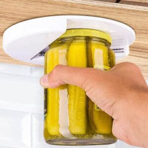 jar opener - under cabinet can opener, bottle & can opener for your kitchen, effortless bottle opener, premium lid opener.