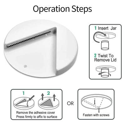 Jar Opener - Under Cabinet Can Opener, Bottle & Can Opener for your Kitchen, Effortless Bottle Opener, Premium Lid Opener.