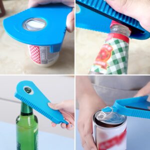 Multifunctional Jar Opener Lid Opener Grippers - Bottle Opener for Rotating Caps with Jar Opener Gripper Pad, Effortless to Unscrew Any-Size Lid, Great for Arthritis - Perfect for Seniors & Weak Hands