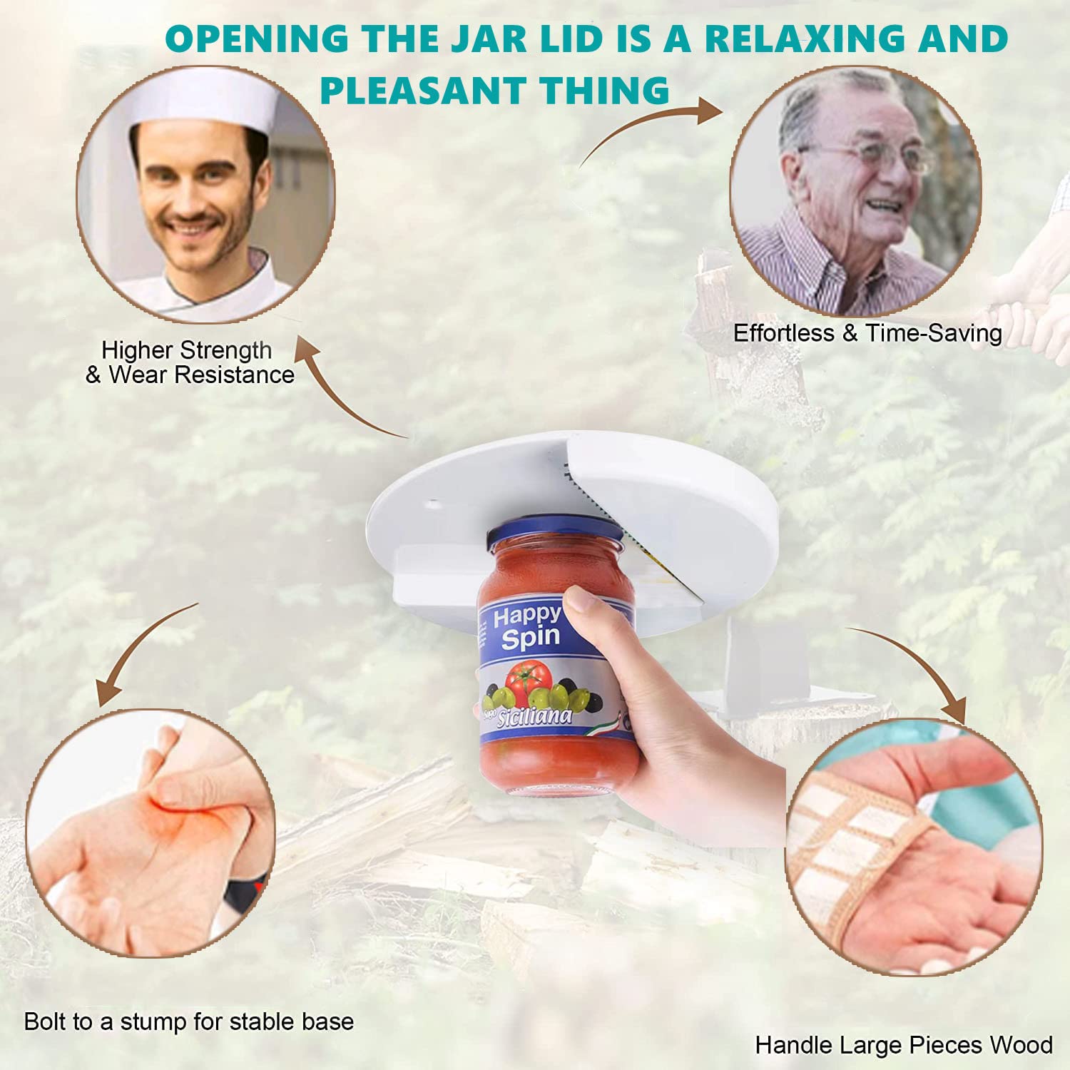 Under Cabinet Jar Opener,Opens Any Size Jar - Effortless Jar Opener,Great for Seniors & Weak ands or Arthritic Hands