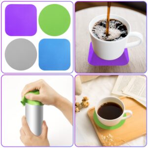 8pcs Jar Gripper Pads, Multifunctional Rubber Jar Gripper Pad Jar Opener Grippers Kitchen Coaster for Elderly Suffering from Arthritis Children Women Weak Hands (4 Colors)