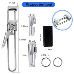 2023 Upgrade Jar Opener for Weak Hands Adjustable Can Lid Opener with Anti-slip Handle Cover & 2 Size Camping Can Opener with Key Rings Jar Lid Gripper Manual Jar Bottle Opener