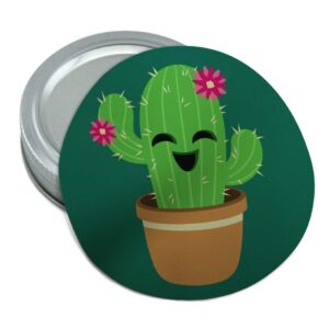 cute cactus in pot with pink flowers round rubber non-slip jar gripper lid opener