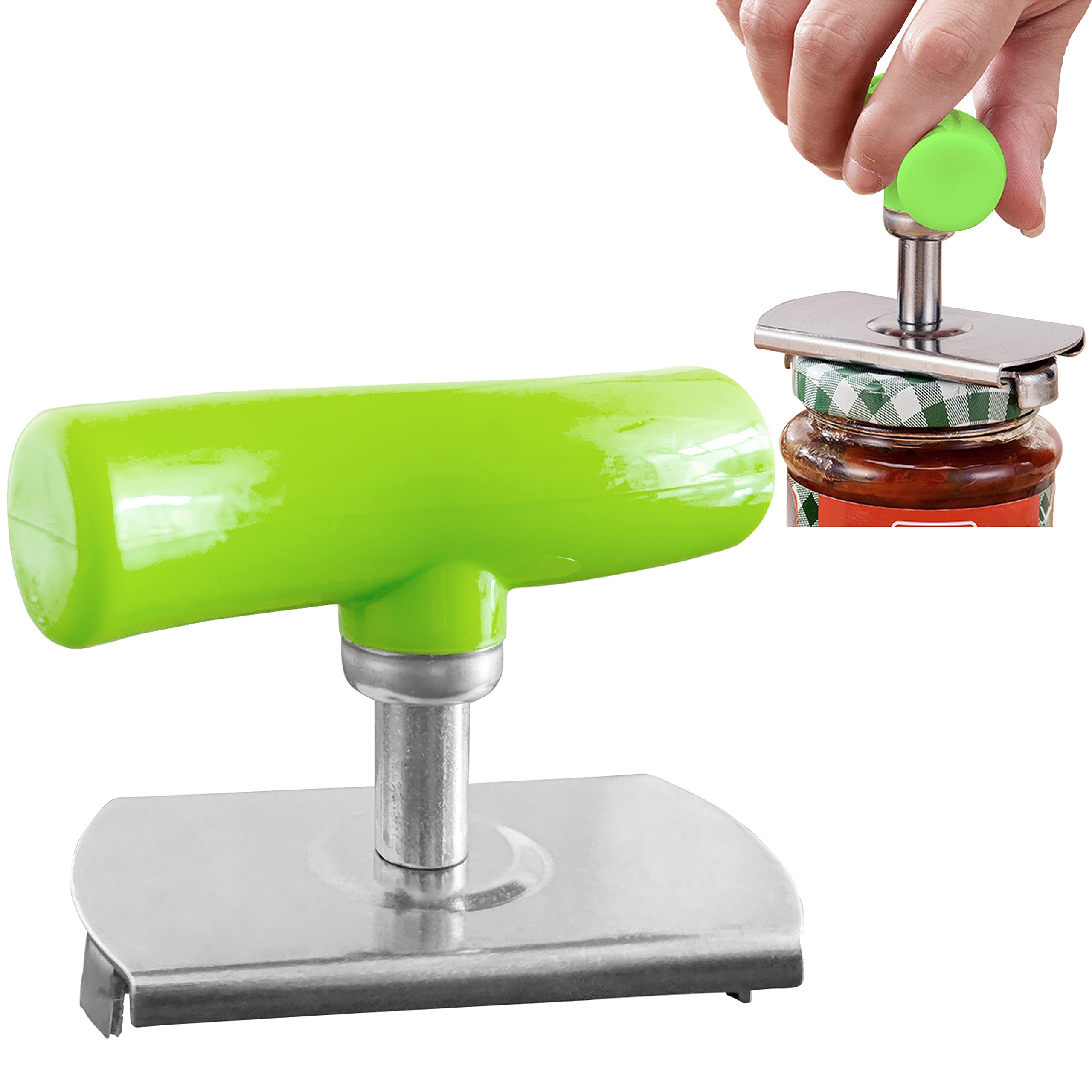 NewHorizonHouse Bottle Opener for Weak Hands Aid, Jar Opener for Seniors with Arthritis, Labor-Saving Jar Openers, Adjustable Stainless Steel Can Opener for Glass Canning Bottle (Green)