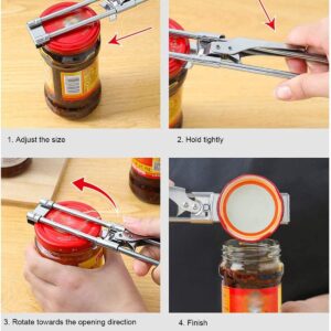 2023 New Jar Opener Multifunctional Stainless Steel Can Opener, Jar Gripper Tight Lid Opener, Kitchen Gadgets, Easy Jar Opener for the Elderly and Children