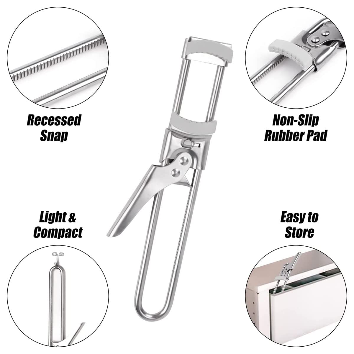 2023 New Jar Opener Multifunctional Stainless Steel Can Opener, Jar Gripper Tight Lid Opener, Kitchen Gadgets, Easy Jar Opener for the Elderly and Children