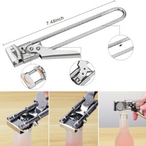 LUHUIYUAN Jar Opener for Seniors with Arthritis Jar Adjustable Stainless Steel Can Opener with Lip Gripper Pad Set Kitchen Gadgets Fit for Most Bottles Caps 9.45-Inch plus Extended version