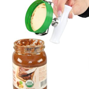 HOME-X Twist-Top Jar Opener, Easy Grip Opener, Great for Weak or Arthritic Hands, Strong Gripping Jar Opener, 3 ½” L x 1 ½” W x 2 ¾” H, White