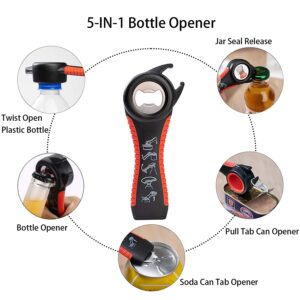 Jar Opener, Bottle Opener Kits for Weak Hands, 4&5-in-1 Multi Function Can Opener Non-Slip, Rubber Jar Gripper Pad, Ace Of Spades Card Bottle Opener, for Children, Elderly, Arthritis Hands