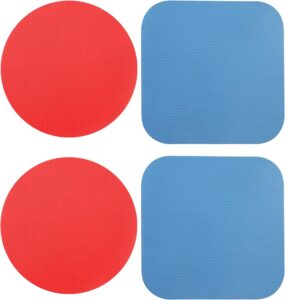 leteveri jar opener gripper pad - rubber grippers for opening jars，multifunctional jar opener for seniors with arthritis weak hands kitchen coasters(light blue, red)