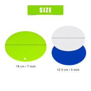 SAVITA 2pcs Rubber Anti Skid Jar Openers 1pc Silicone Heat Insulation Pad, Multi-Purpose Jar Gripper Lid Remover Bottle Lid Opener Kitchen Rubber Coaster for Seniors and Small Hands