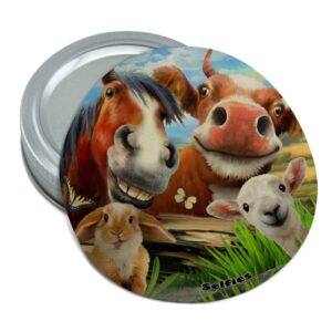 funny farm selfie cow horse rabbit sheep round rubber non-slip jar gripper lid opener