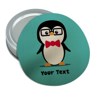 personalized custom 1 line cute nerdy penguin with glasses round rubber non-slip jar gripper lid opener