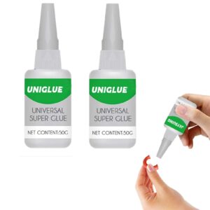 unique instant adhesive, welding high-strength oily glue, uniglue super glue, mighty instant glue for resin ceramic metal glass clear glue,without strong odor and quick dry(2 bottles) (green)