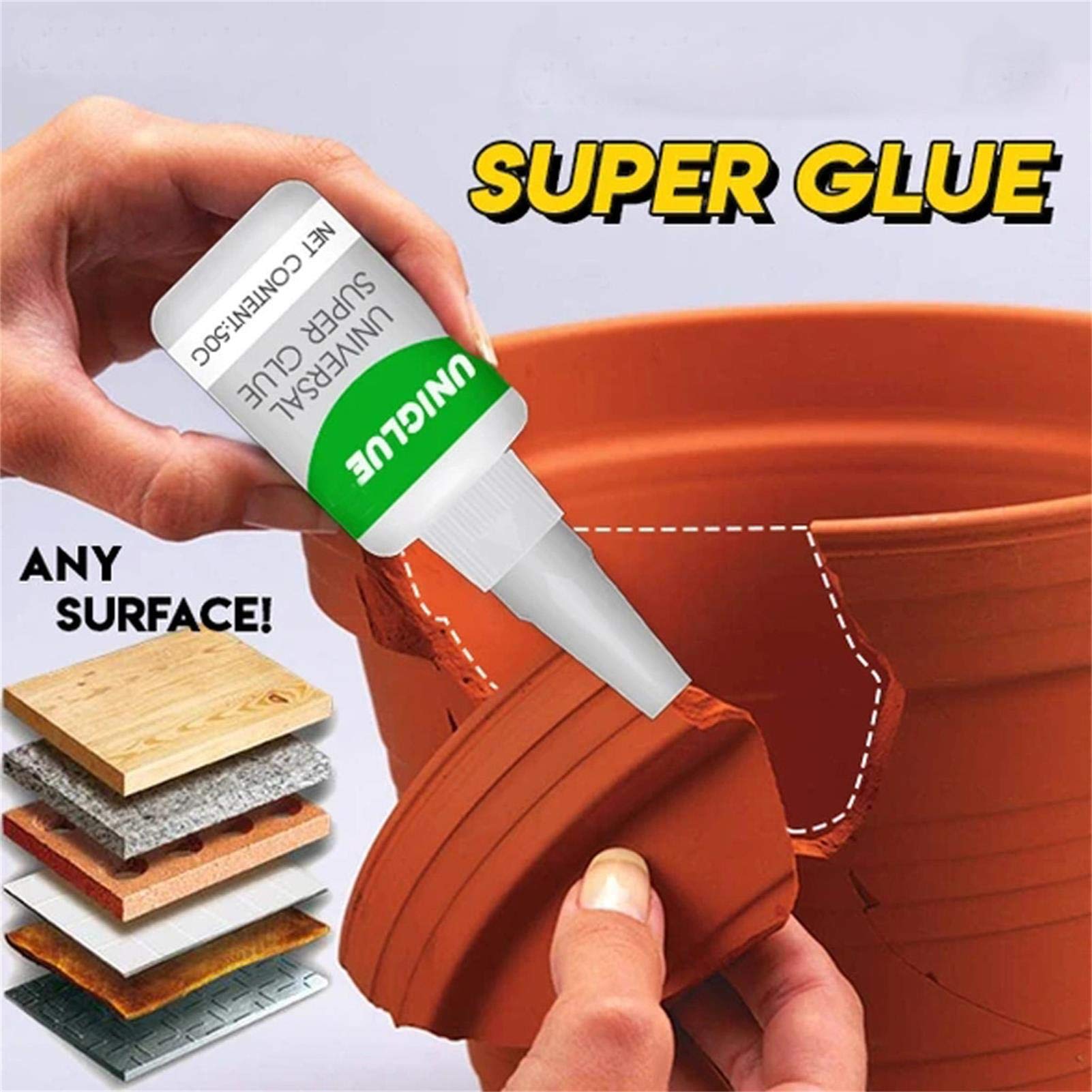 Unique Instant Adhesive, Welding High-Strength Oily Glue, Uniglue Super Glue, Mighty Instant Glue For Resin Ceramic Metal Glass Clear Glue,Without Strong Odor And Quick Dry(2 Bottles) (Green)